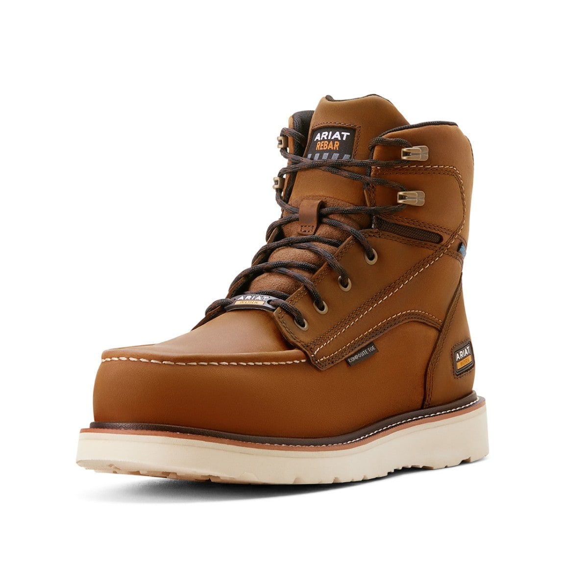 Rebar Wedge Moc Composite Toe Waterproof Work Boot in Brown